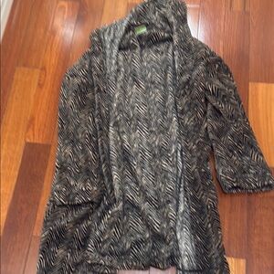 Chico's Black and White Open Front Cardigan